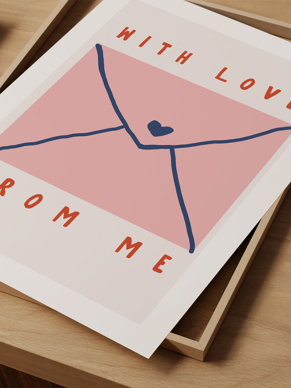 With Love From Me – Pink Envelope Art Print for Nursery