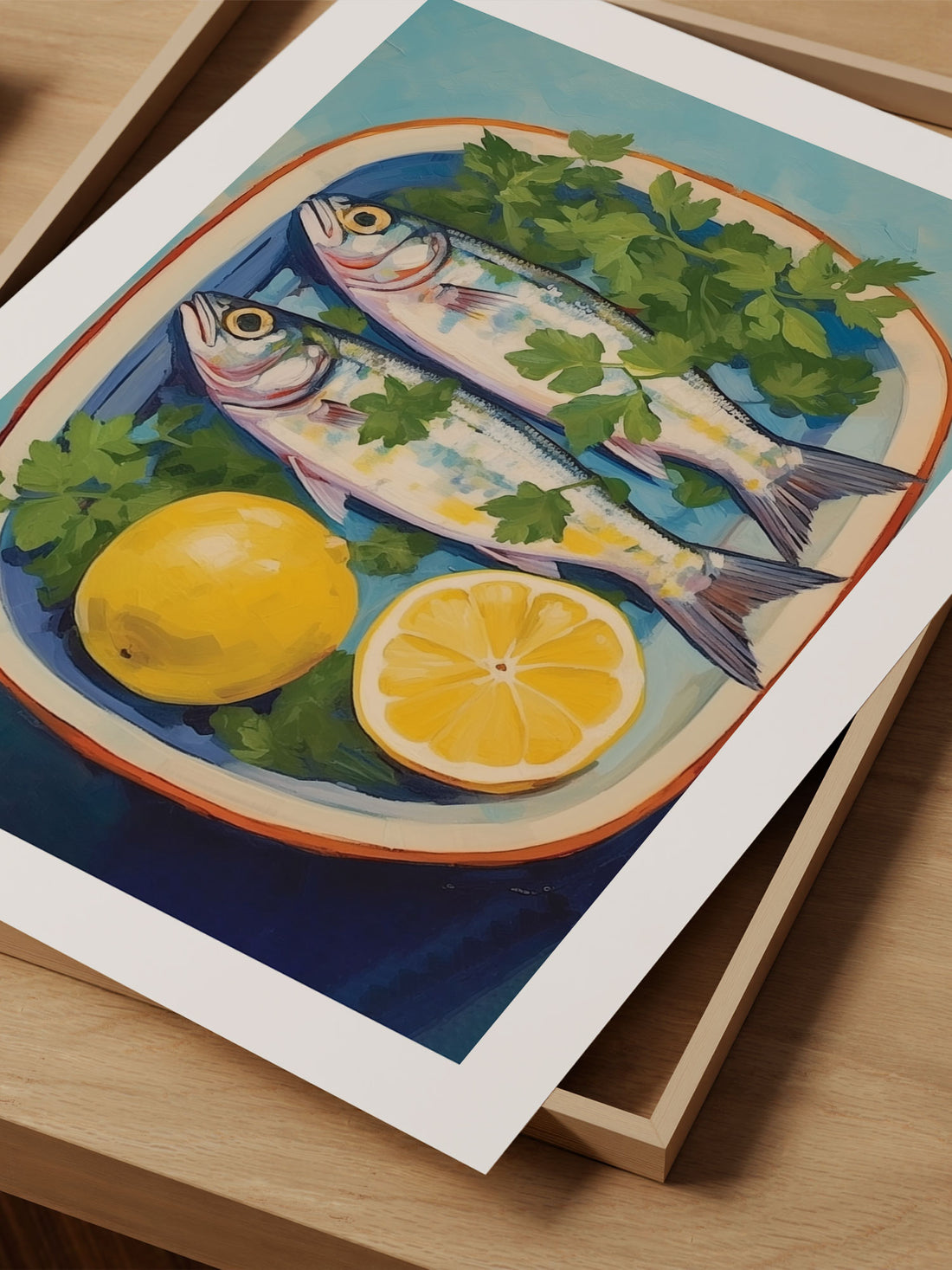 Fresh Fish and Lemon Art Print – Mediterranean Kitchen Decor