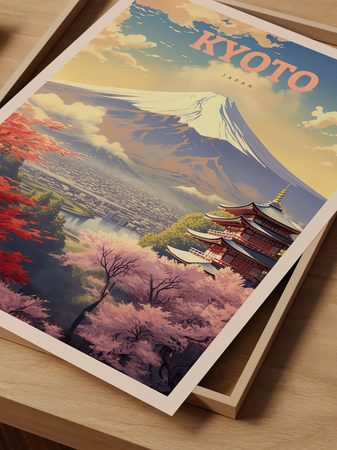 Kyoto Japan Travel Poster – Vintage-Inspired Wall Art Print