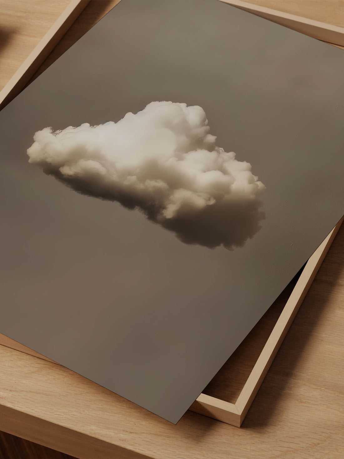 Serene Cloud on Beige Background – Minimalist Wall Art