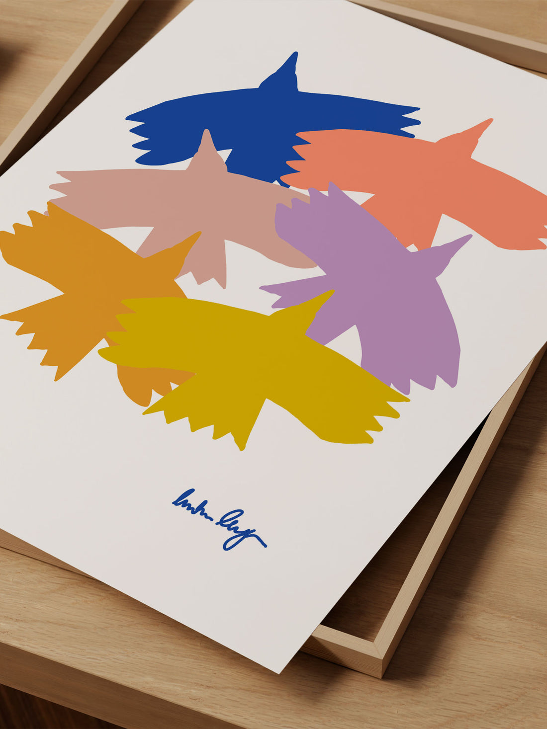 Positivity & Love Bird Silhouettes Art Print