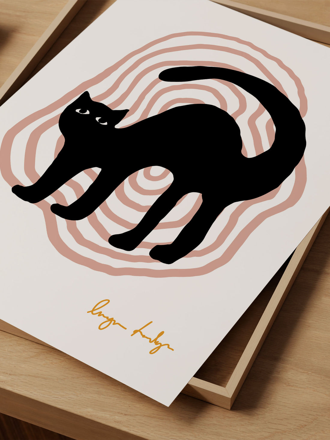 Black Cat Silhouette Art Print – Positivity & Love Collection