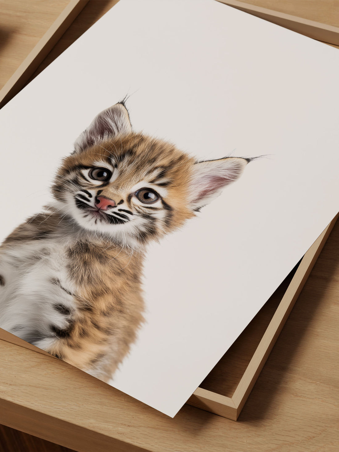 Baby Bobcat Photo Print – Baby Animals Collection – Cute Kids Wall Art