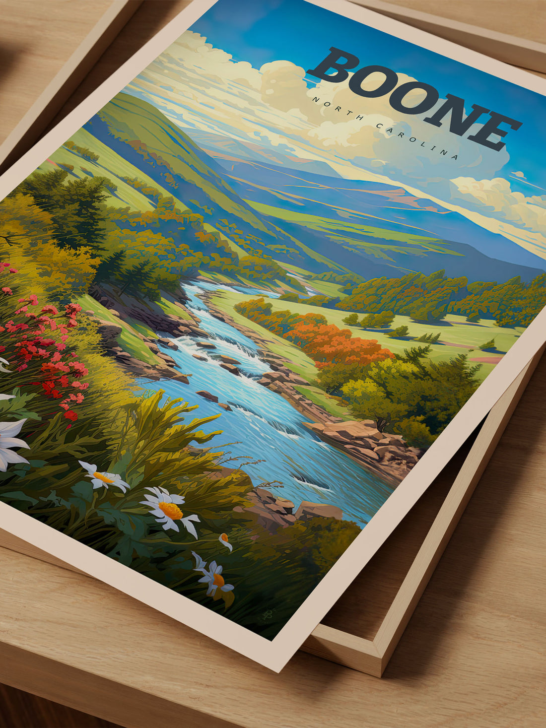 Boone North Carolina Travel Poster – Vintage-Inspired Wall Art Print