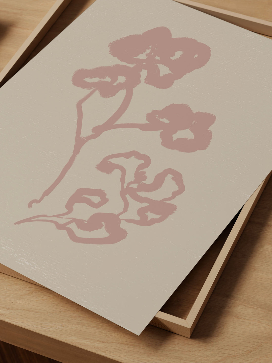 Soft Blush Floral – Minimalist Abstract Botanical Print