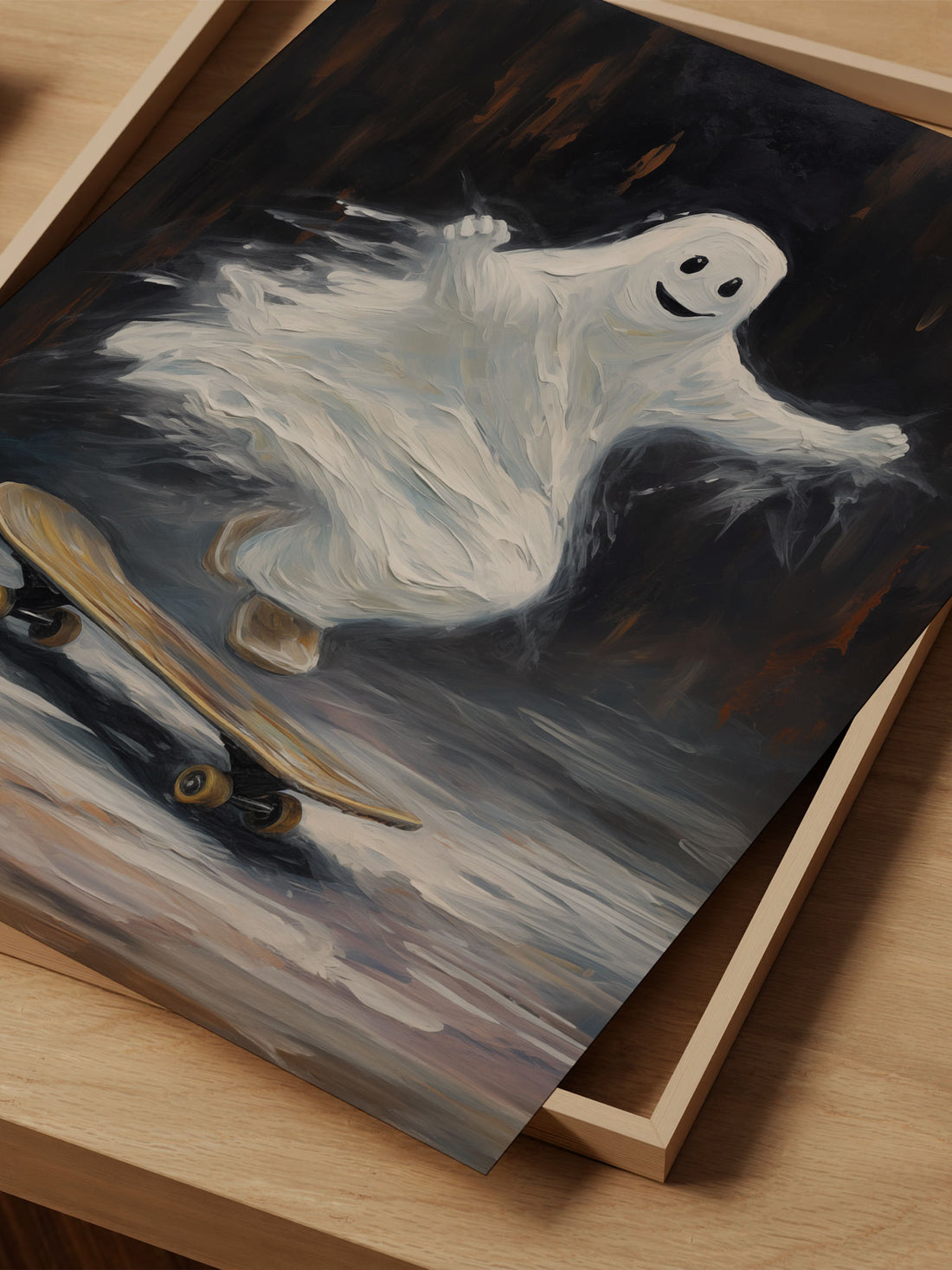 Gabby the Ghost on a Skateboard