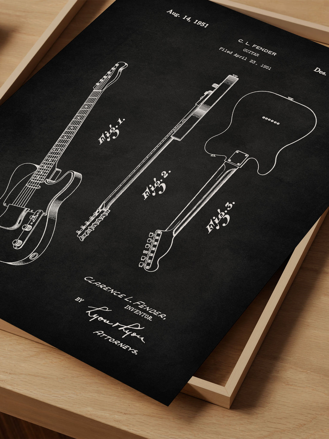 Guitar Patent Print – Musical Instrument Art – Office Wall Decor