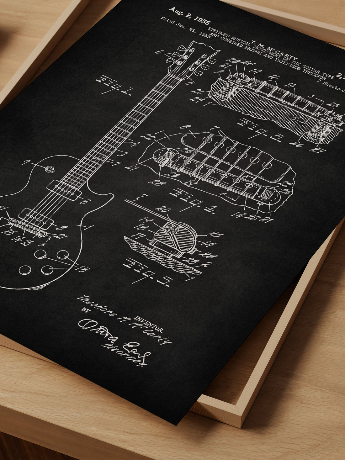 Electric Guitar Patent Print – Musical Instrument Art – Office Wall Decor