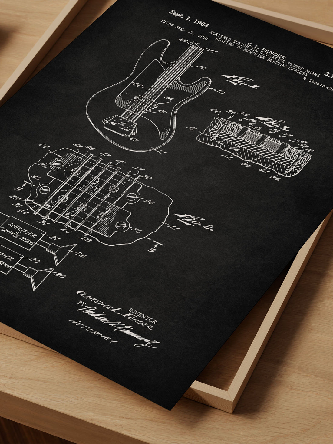 Blues Guitar Patent Print – Musical Instrument Art – Office Wall Decor