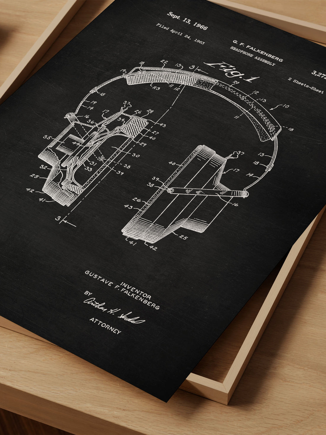 Headphones Patent Print – Vintage Music Art – Audio Gear Wall Decor