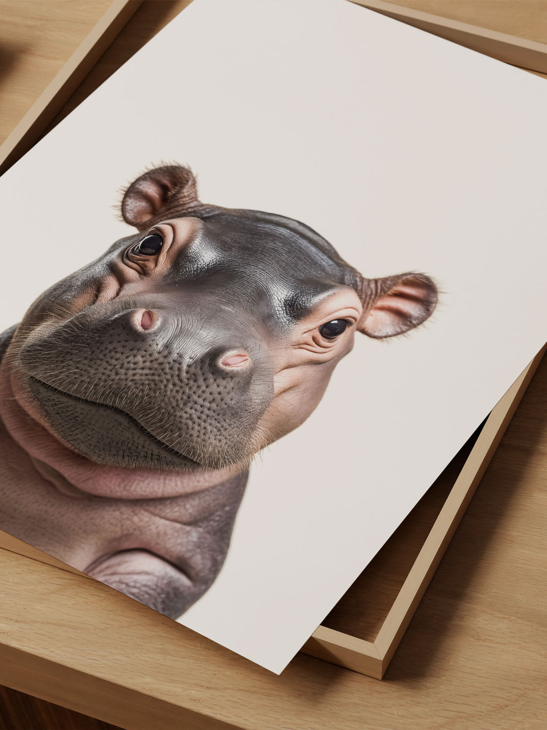 Baby Hippo Nursery Print – Cozy Nursery Decor