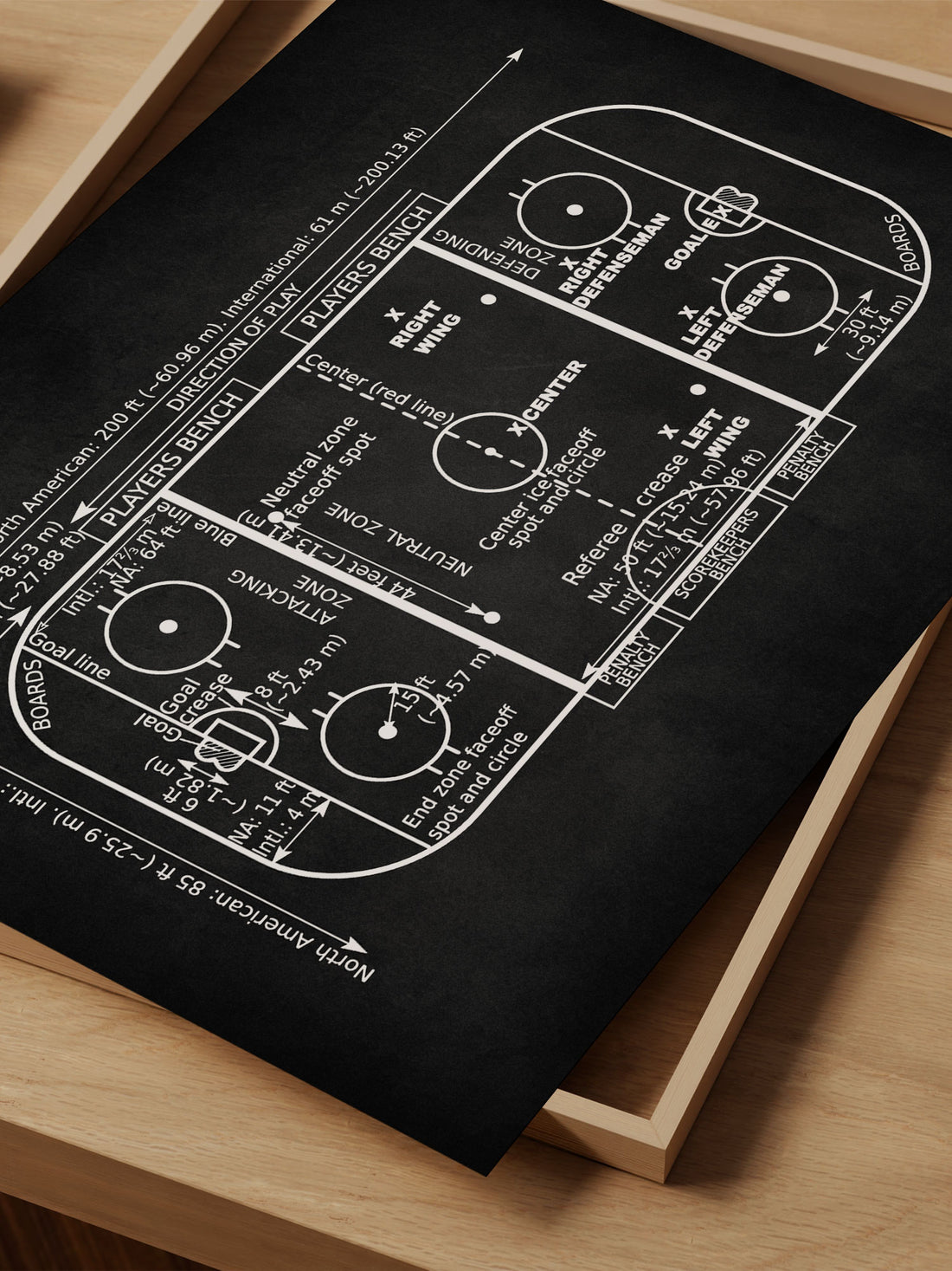 Ice Hockey Rink Patent Print – Vintage Sports Art – Hockey Wall Decor