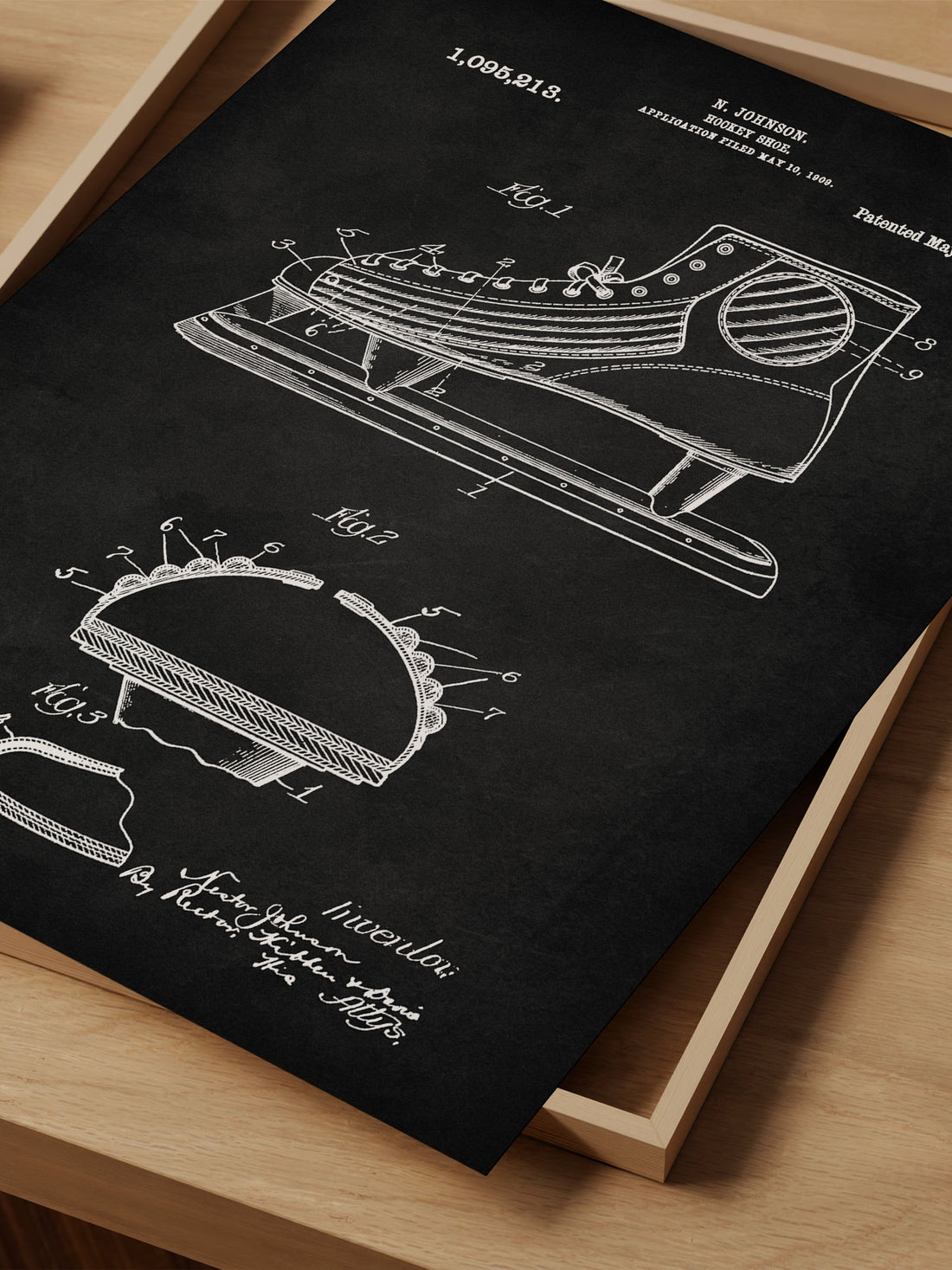 Ice Hockey Skate Patent Print – Vintage Sports Art – Hockey Wall Decor