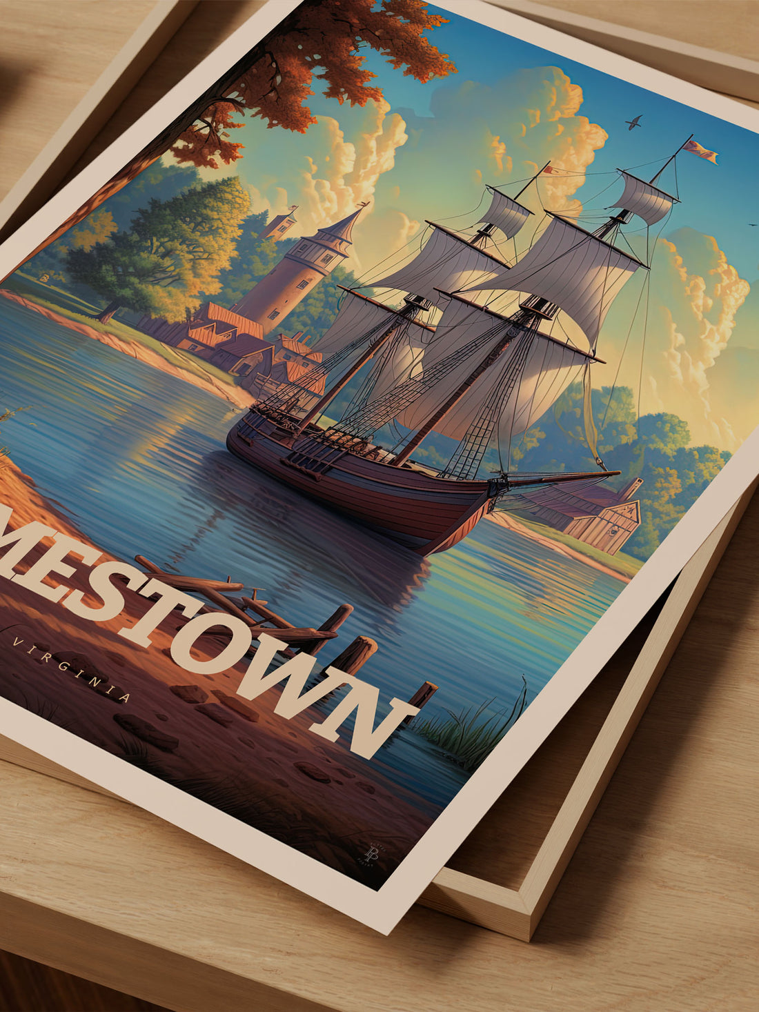 Jamestown Virginia Travel Poster – Vintage-Inspired Wall Art Print