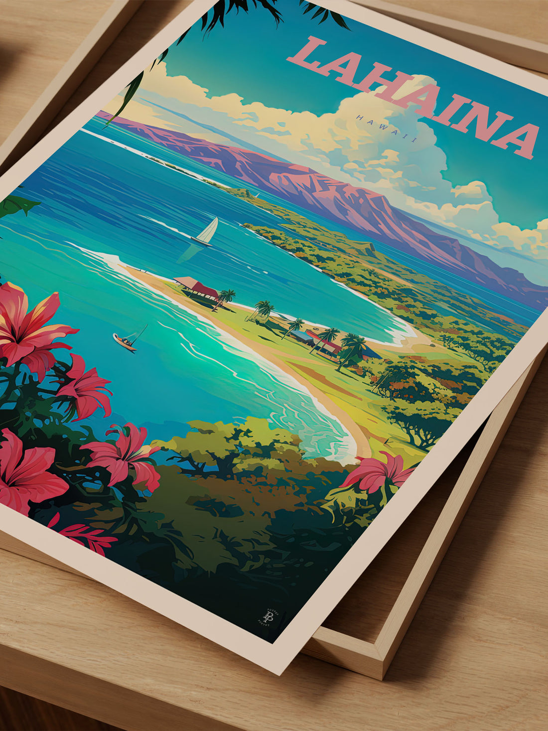 Lahaina Hawaii Travel Poster – Vintage-Inspired Wall Art Print