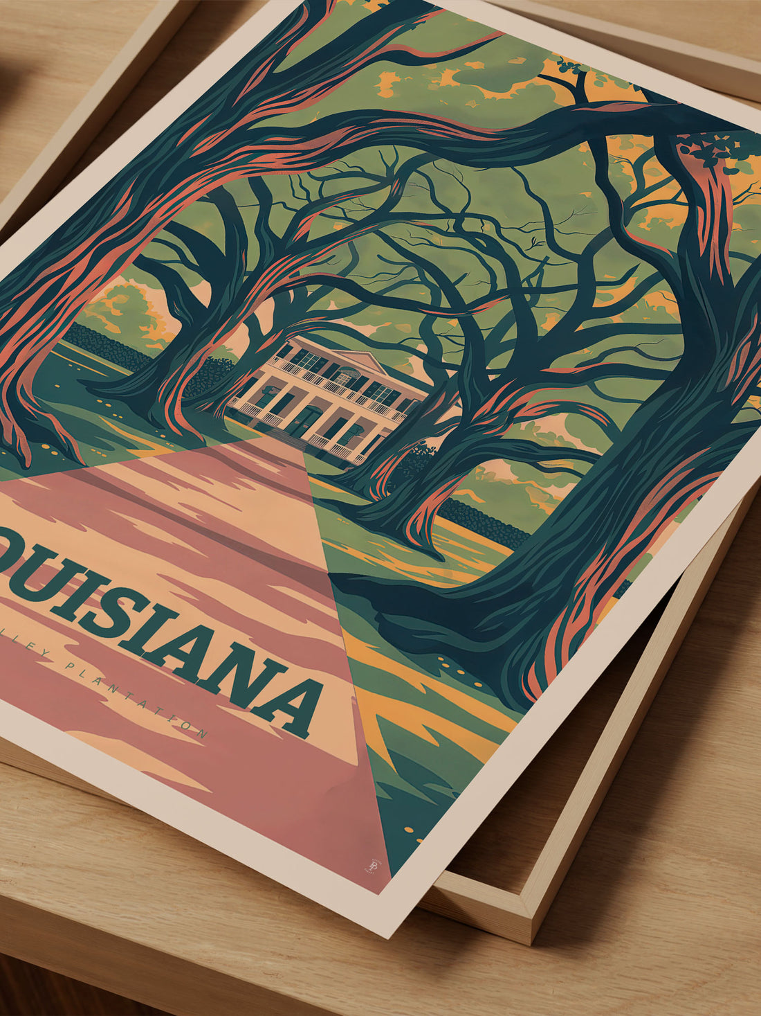 Oak Alley Plantation, Louisiana Travel Poster