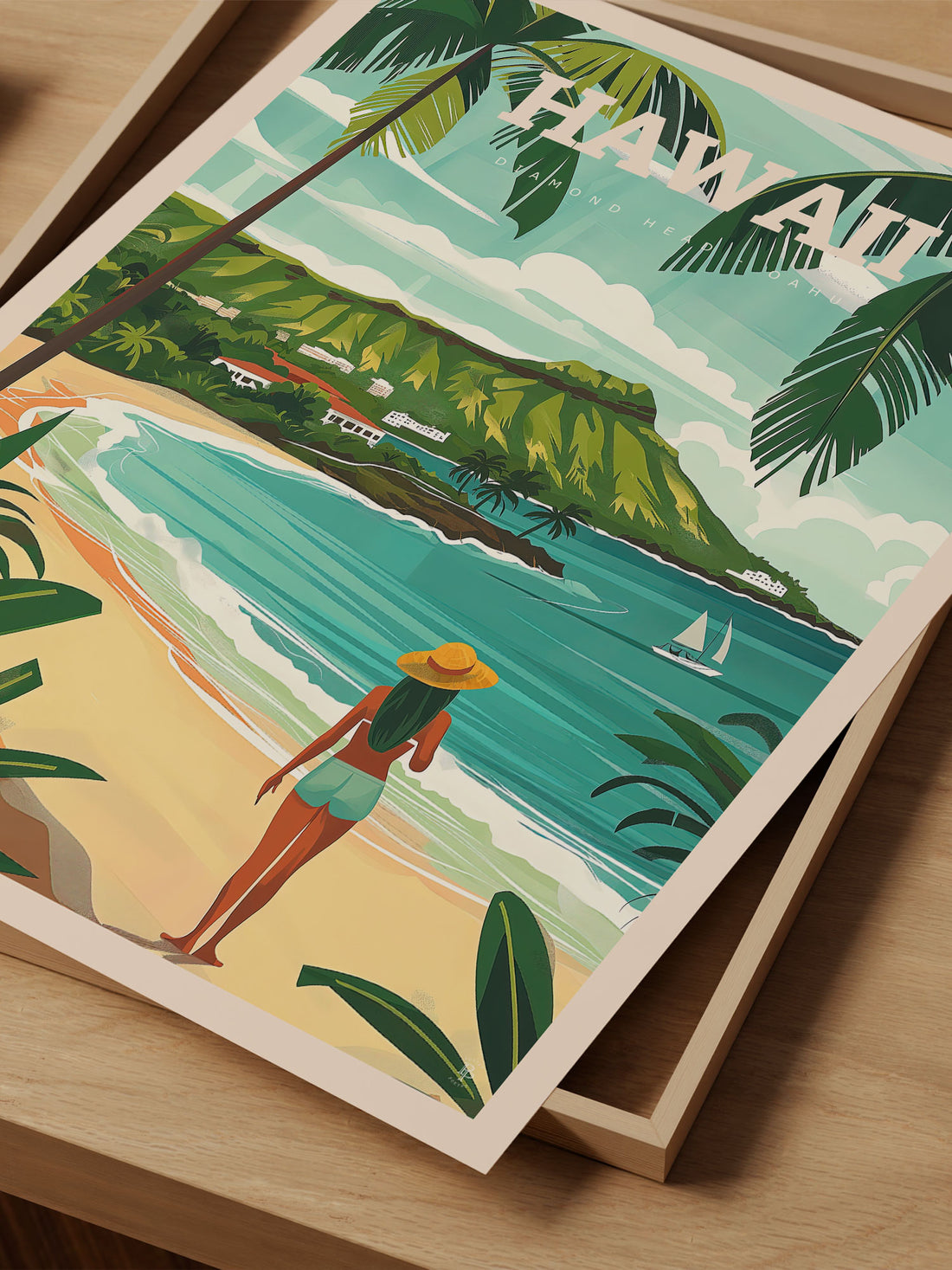 Oahu, Hawaii Travel Poster