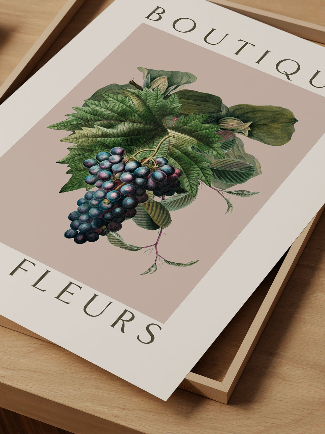 "Boutique des Fleurs" – Vintage Botanical Grape Print