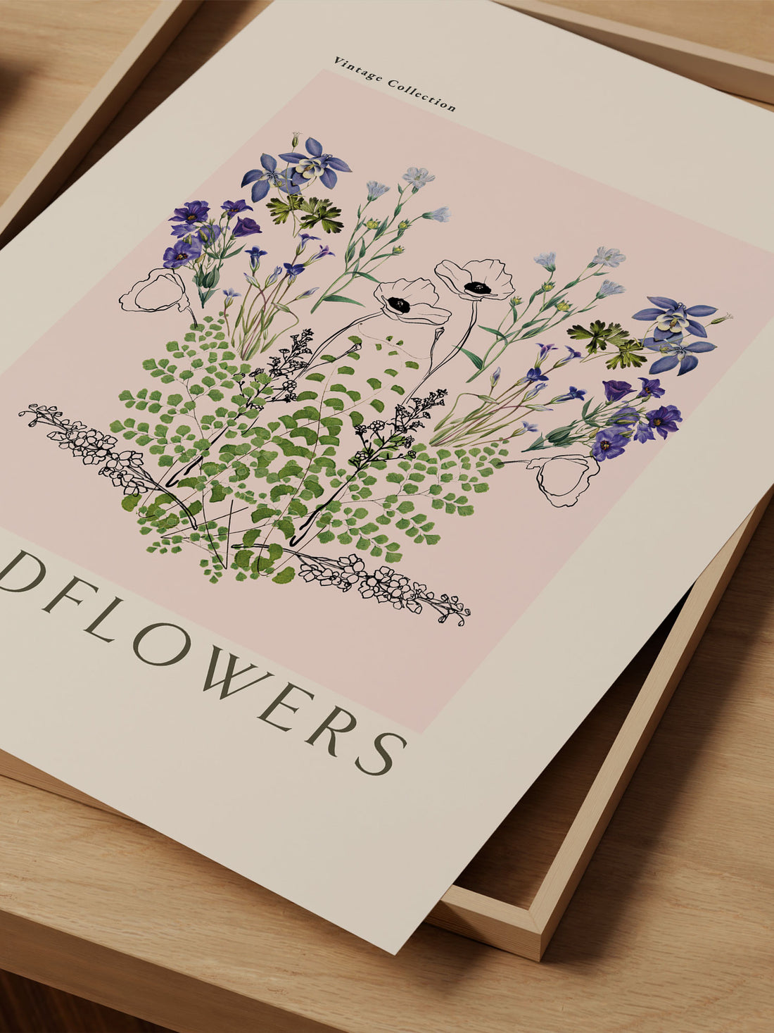 Delicate Wildflower Symphony – Vintage Floral Print