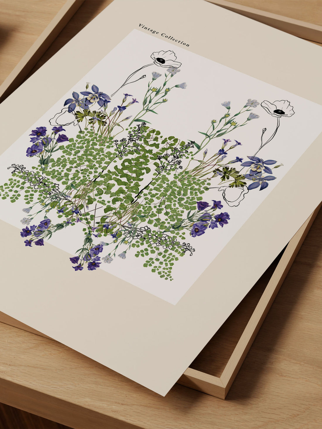 Symmetry of Blooms – Vintage Wildflower Art Print