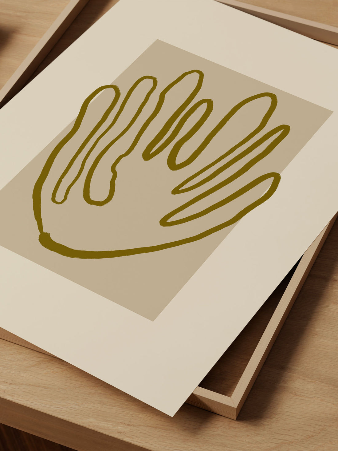 Golden Palm – Abstract Minimalist Hand Print