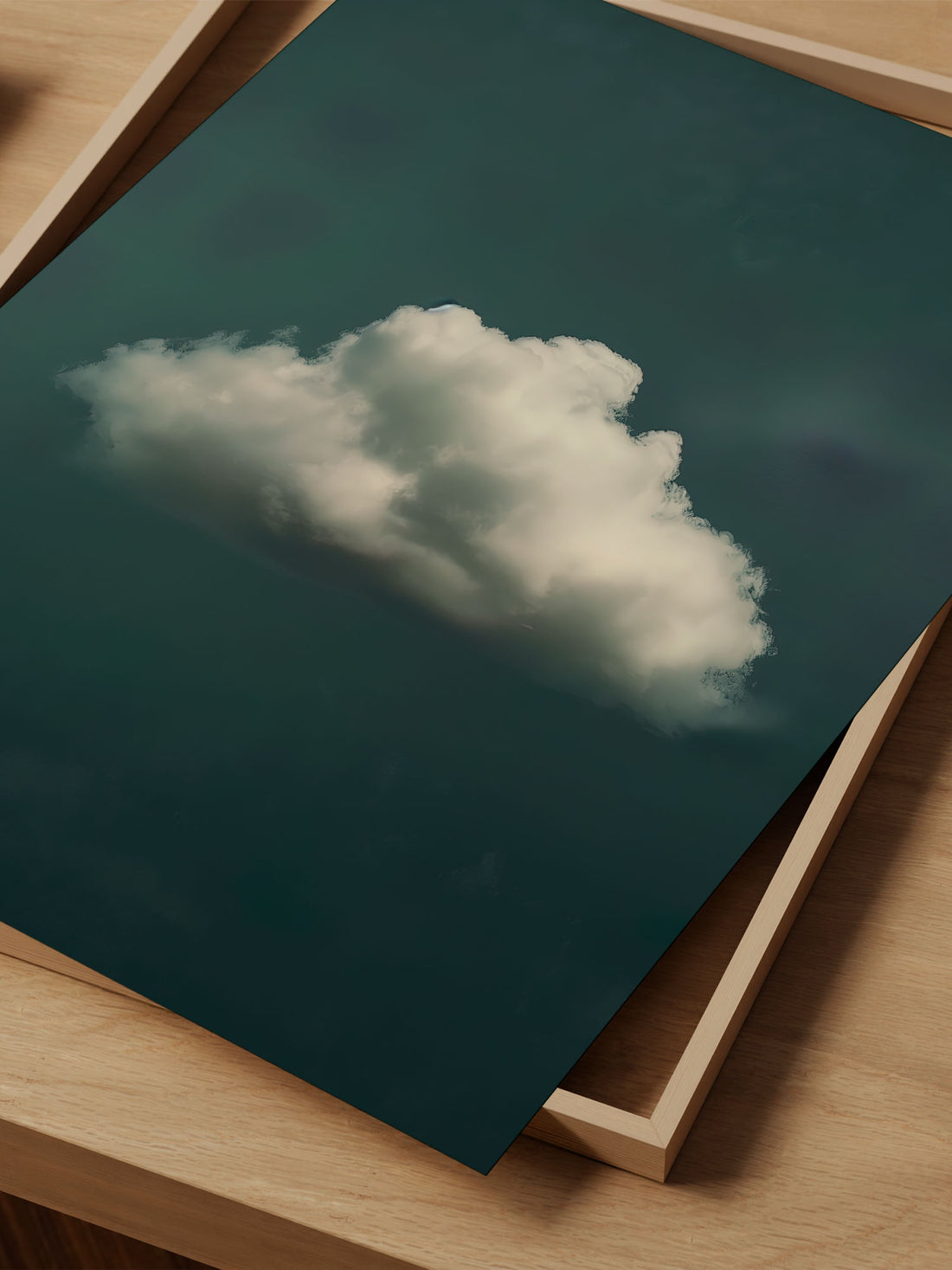 Soft Cloud on Sage Green – Peaceful Wall Art