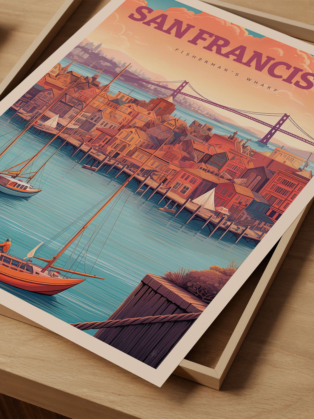 San Francisco Fisherman’s Wharf, California Travel Poster