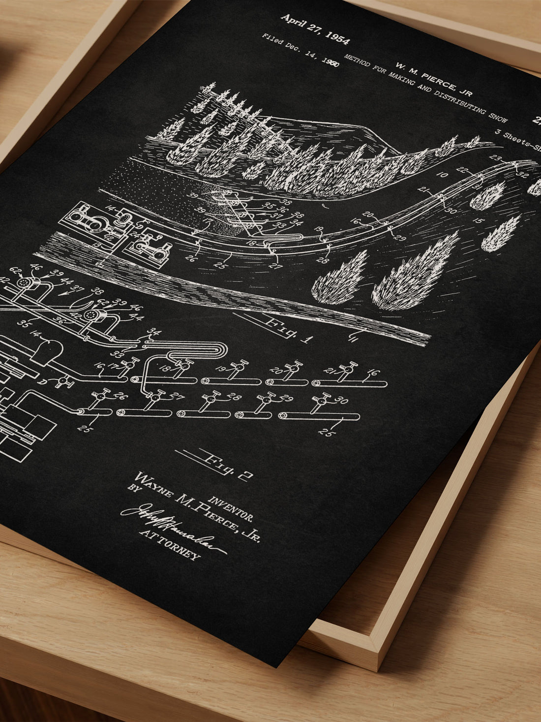 Ski Slope Patent Print – Vintage Winter Sports Art – Skiing Wall Decor