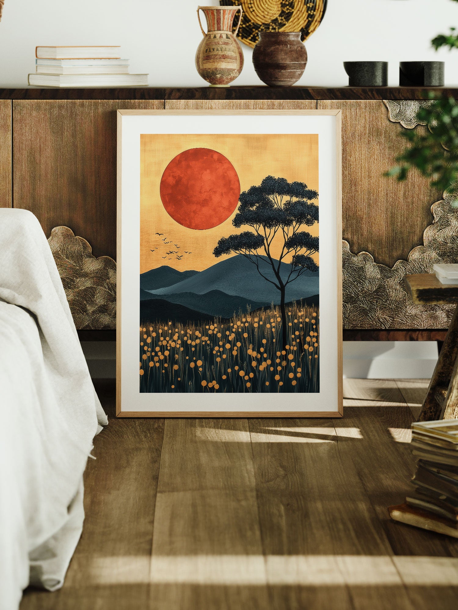 Serengeti National Park Sunset Art Print – African Landscape Wall